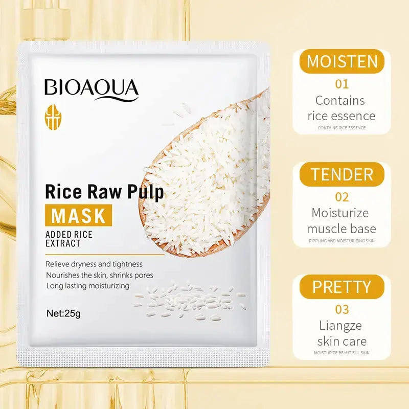 Bioaqua Face Care Sheet Masks Rice Nourishing Moisturizing Wrinkles Busted